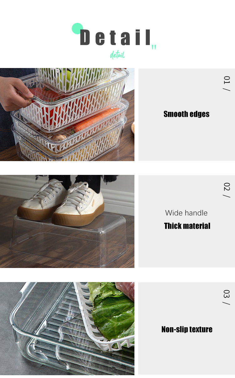 33.5*16.5*15cm Refrigerator Storage Containers For Vegetables