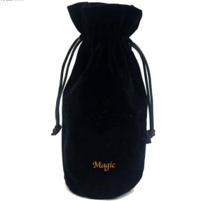 Quality RoHS Flannel Packaging Drawstring Bags Velvet Wine Bottle Bag ISO9000 wholesale