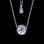 Beautiful Ladies Sterling Silver Cubic Zirconia Heart Necklace Jewelry Korean