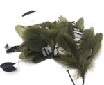15*30 CM Stripped Coque and Goose Feather Flower Mount Perfect Headwear for Any