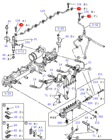 8-98065992-0 Engine Parts Leak Off Pipe Bolt Gasket 8-98079755-0 Engine 4HK1