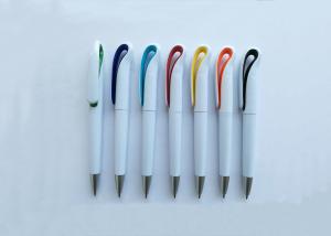 Quality White Plastic click swan Ball Point Pen with customized logofor promotion wholesale