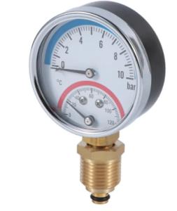 Quality 0-10bar Bourdon Tube Pressure Gauge 63mm 80mm 0-120C wholesale