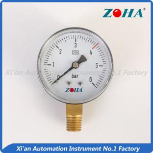 Quality Steel Case Brass Internal Pressure Gauge , Bottom Fuel Pressure Gauge wholesale