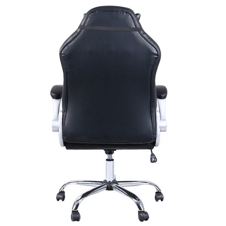 Contemporary Design Style Gaming Chair with Headrest and Adjustable Armrests White