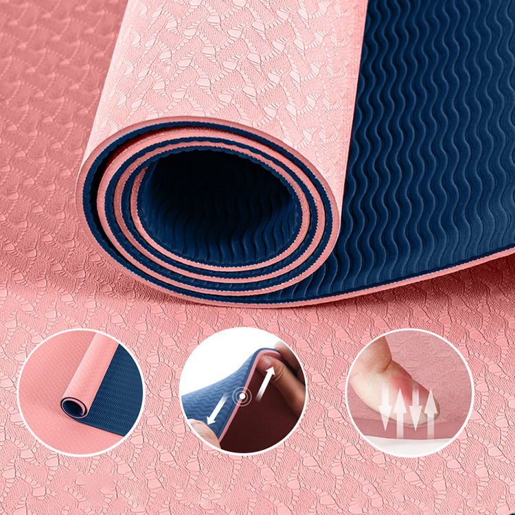 10MM 0.61M Workout Exercise Mat Thick Non Slip For Women Latex Free TPE Suede