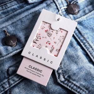 Quality ODM Cardstock Hang Tags , CMYK Clothing Eco Friendly Swing Tags wholesale