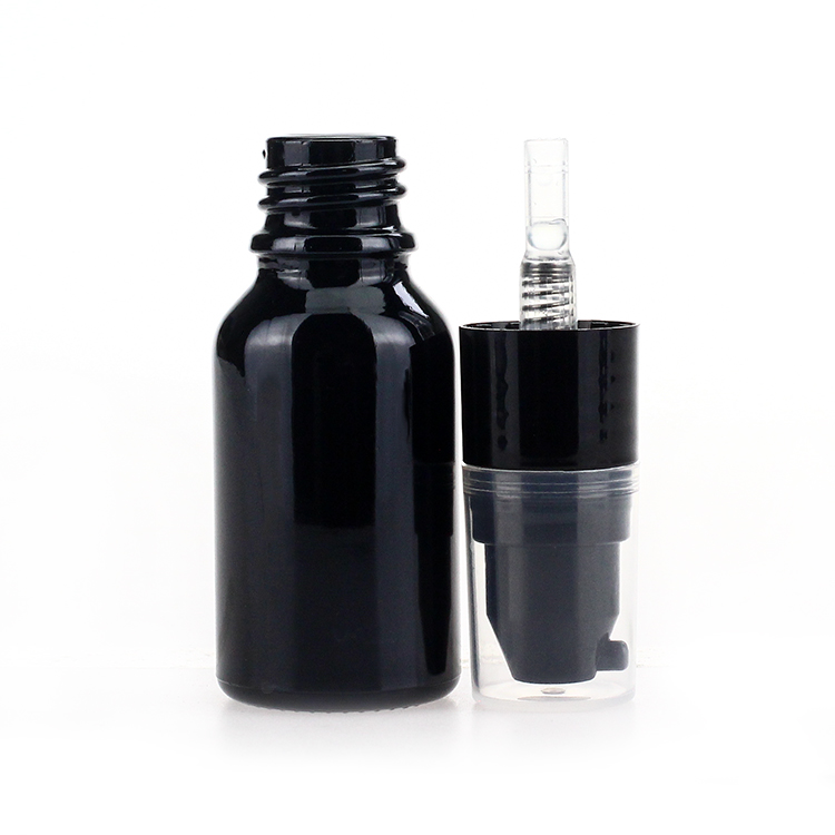 Black 0.5oz Oil Dropper Glass Bottle 15ml Empty Pipette Bottles