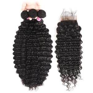 Quality No Tangle 100% Virgin Human Hair Extensions And 4 X 4 Closures wholesale
