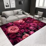 Aesthetic 3D Modern Figure Flower Pattern Artistic Living Room Carpet Hotel Area