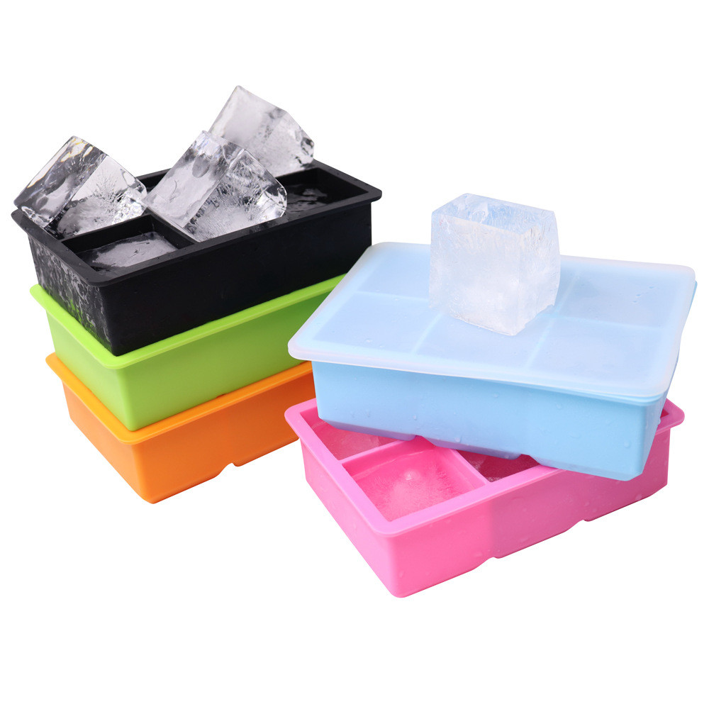 Easy To Clean Pink Silicone Ice Cube Trays Leak Proof Lid BPA Free Large Size Ideal for Cocktails Whiskey Baby Food