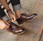 Cool Black Leather Slip On Sneakers , Normal Size Flats Mens Casual Lace Up