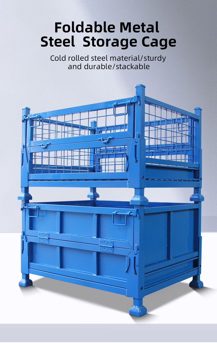 Heavy Duty Foldable Steel Storage Cage Warehouse Lockable Metal Storage Cages