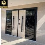 Mortise Lock Glass Aluminium Hinged Door Hotel Hinged Patio Doors