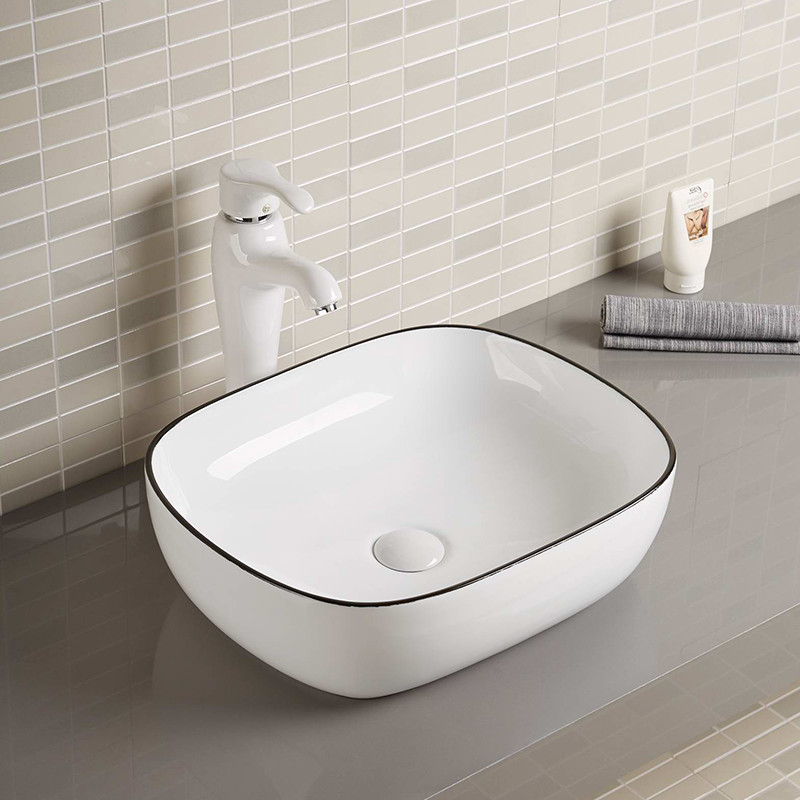 Black Table Top Bathroom Sink 19 X 17 25 X 19 24 X 18 Square Counter Top Basins