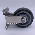 Solid Polyurethane Stainless Steel Trolley Caster Wheels 5 Inch