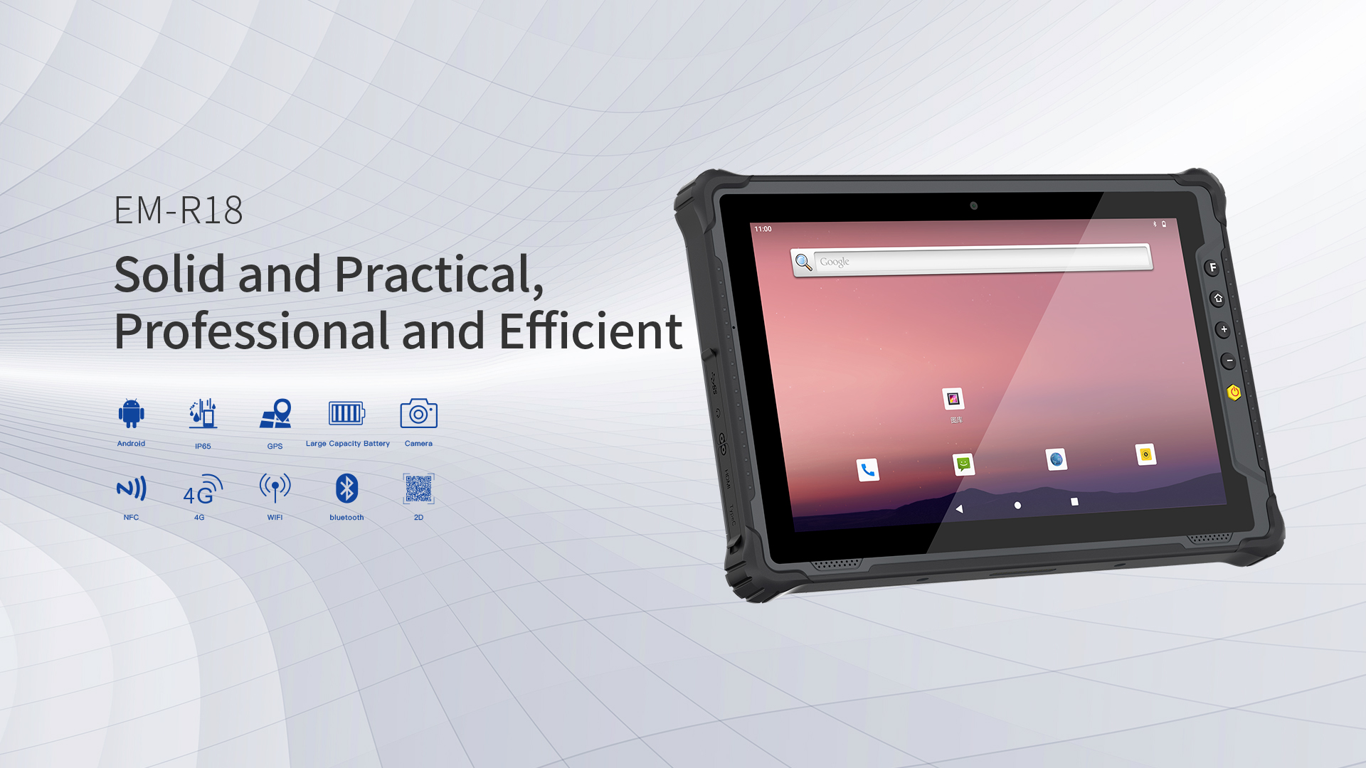 Waterproof Handheld Android Rugged Tablet with Shockproof GPS WiFi USB Interface NFC