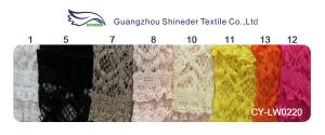 Quality Eco-Friendly Stretch Lace Cotton Spandex Fabric , Beige Elastic Lace Trim CY-LW0220 wholesale