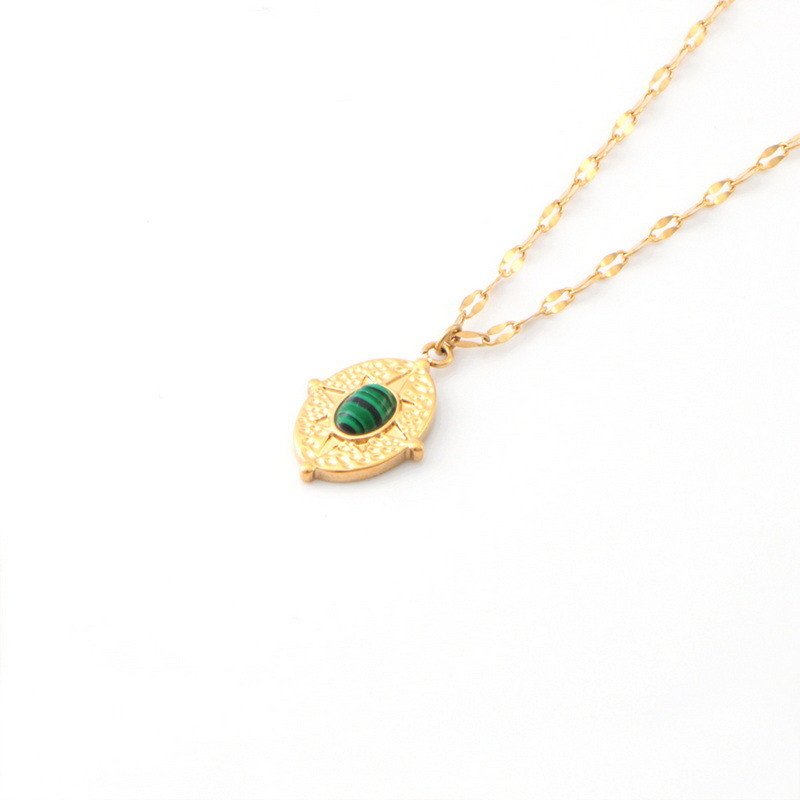 High end design versatile new peacock green necklace trendy fashion pendant