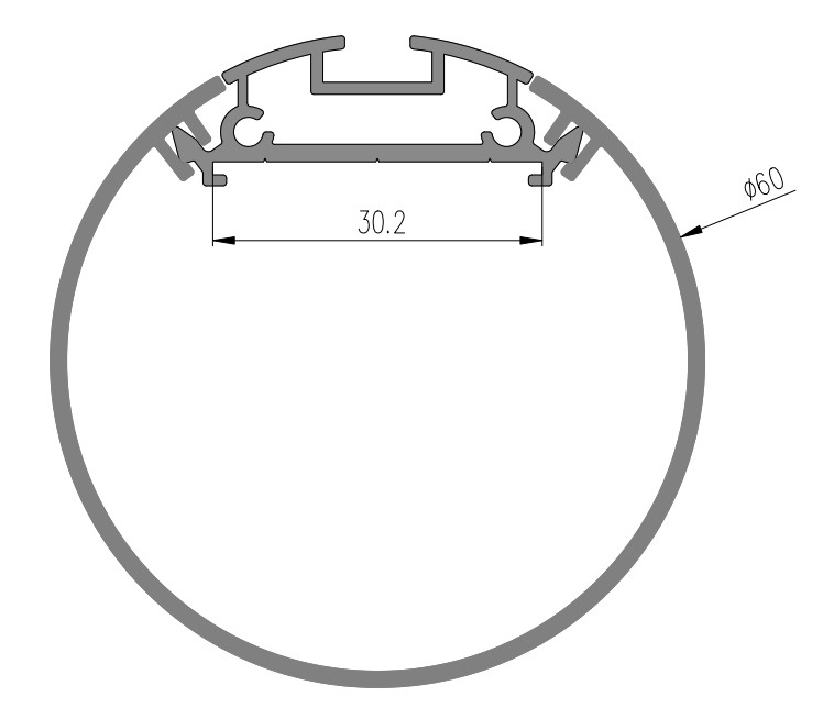 6063 T5 Aluminum Alloy Home φ60 Round LED Profile for pendant light