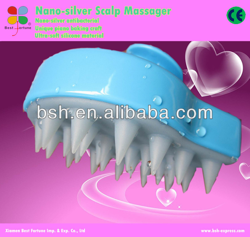 Tourmaline Head Scalp Massaging Shampoo Brush , Scalp Exfoliation Brush