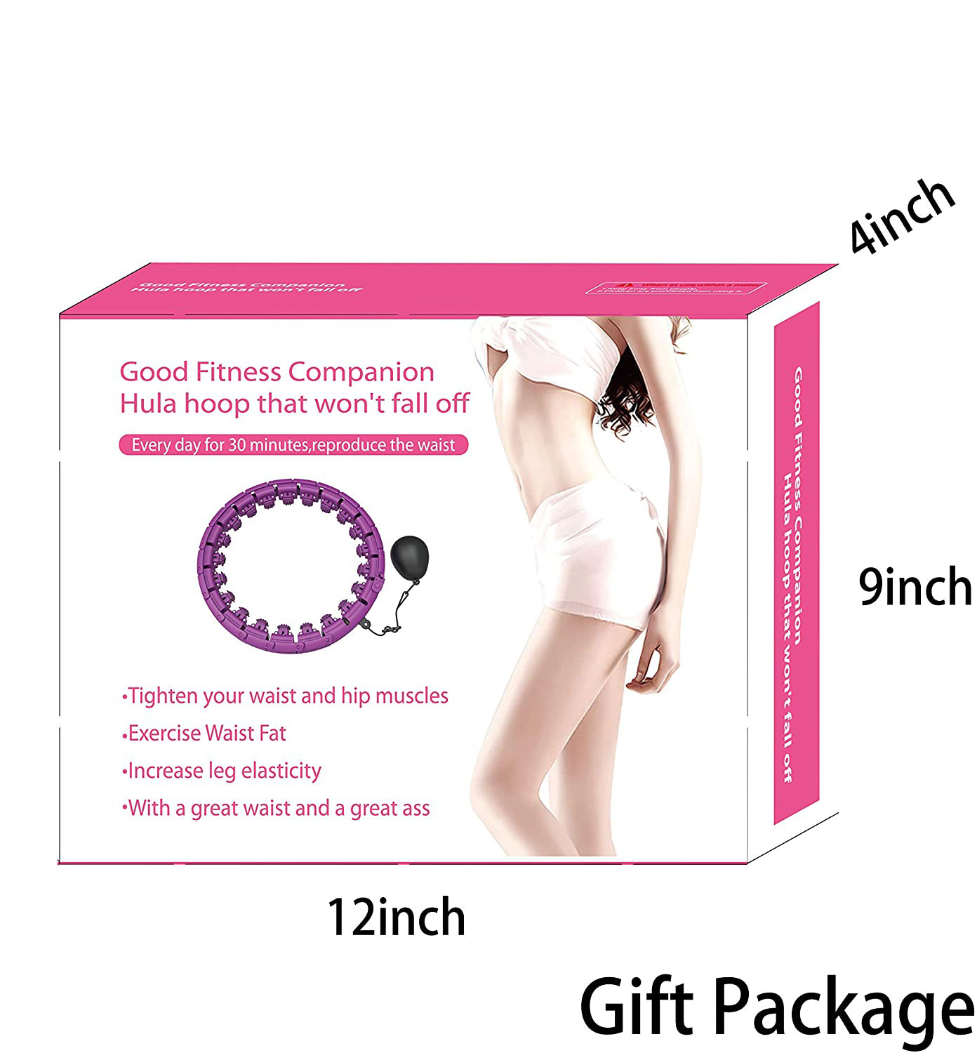 ABS Pink Hula Hoop Ring For Adults Weighted Digital Sport Yoga Fitness Ring