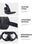 Wolf Black Diving Mask Freedive Goggles Tempered Glass 65cc