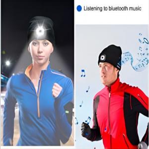 Quality Unisex Flashlight Bluetooth Hat With Light Wireless Headphones Music Hat wholesale