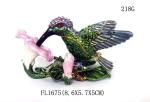 New hummer bejeweled rhinestone crystal bird enamel box hummer bird trinket box