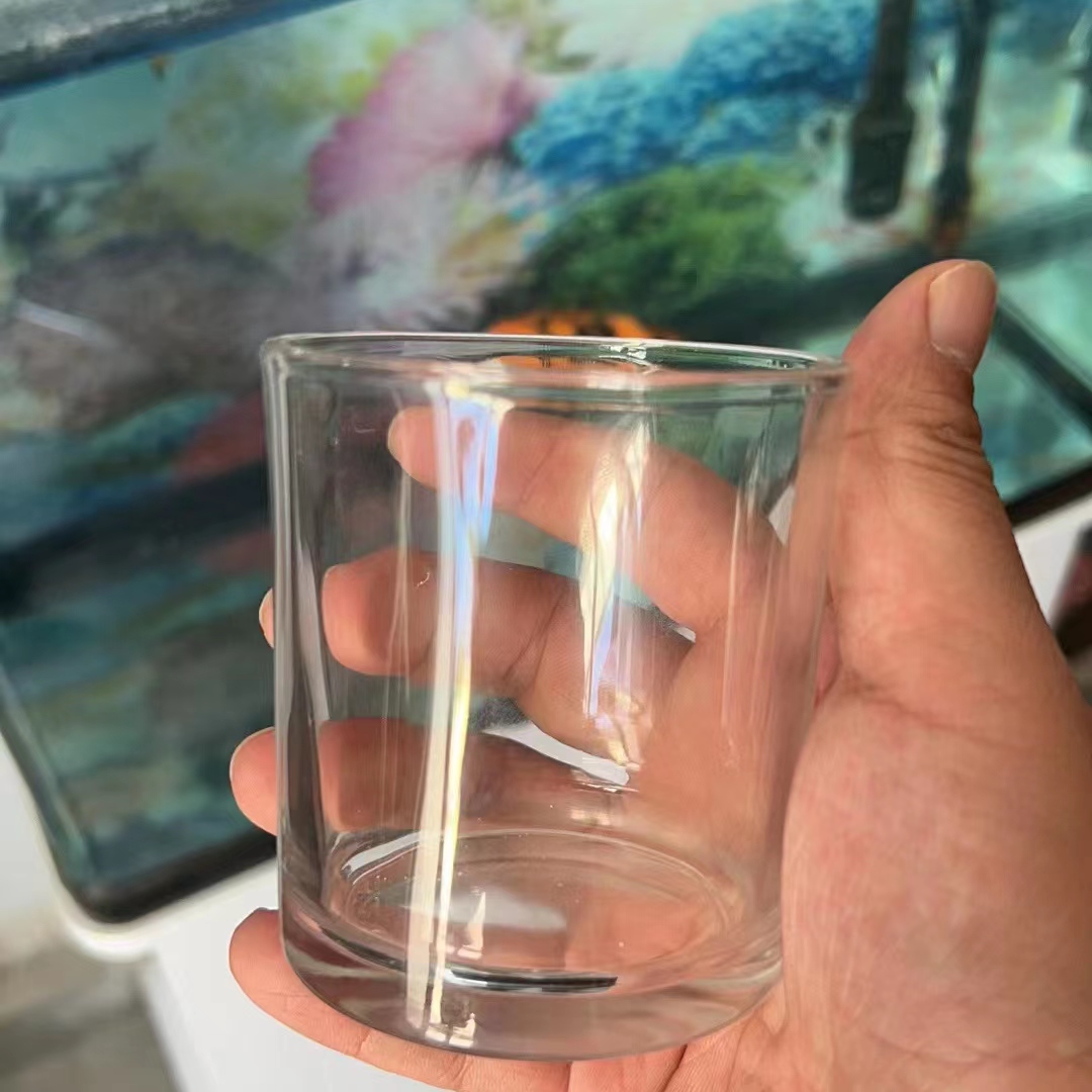 Healthy Lead-free Glass Clear Creative Unique 8oz 14oz Candle Jars with Lids Manufacture