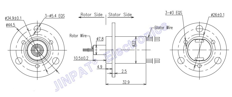 240VAC Voltage Electric Swivel Slip Ring 18 Circuit LPC-18E