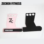 Pink Crossfit Hand Grips 2.25mm 3 Holes Gymnastic Palm Guards Suede Microfiber
