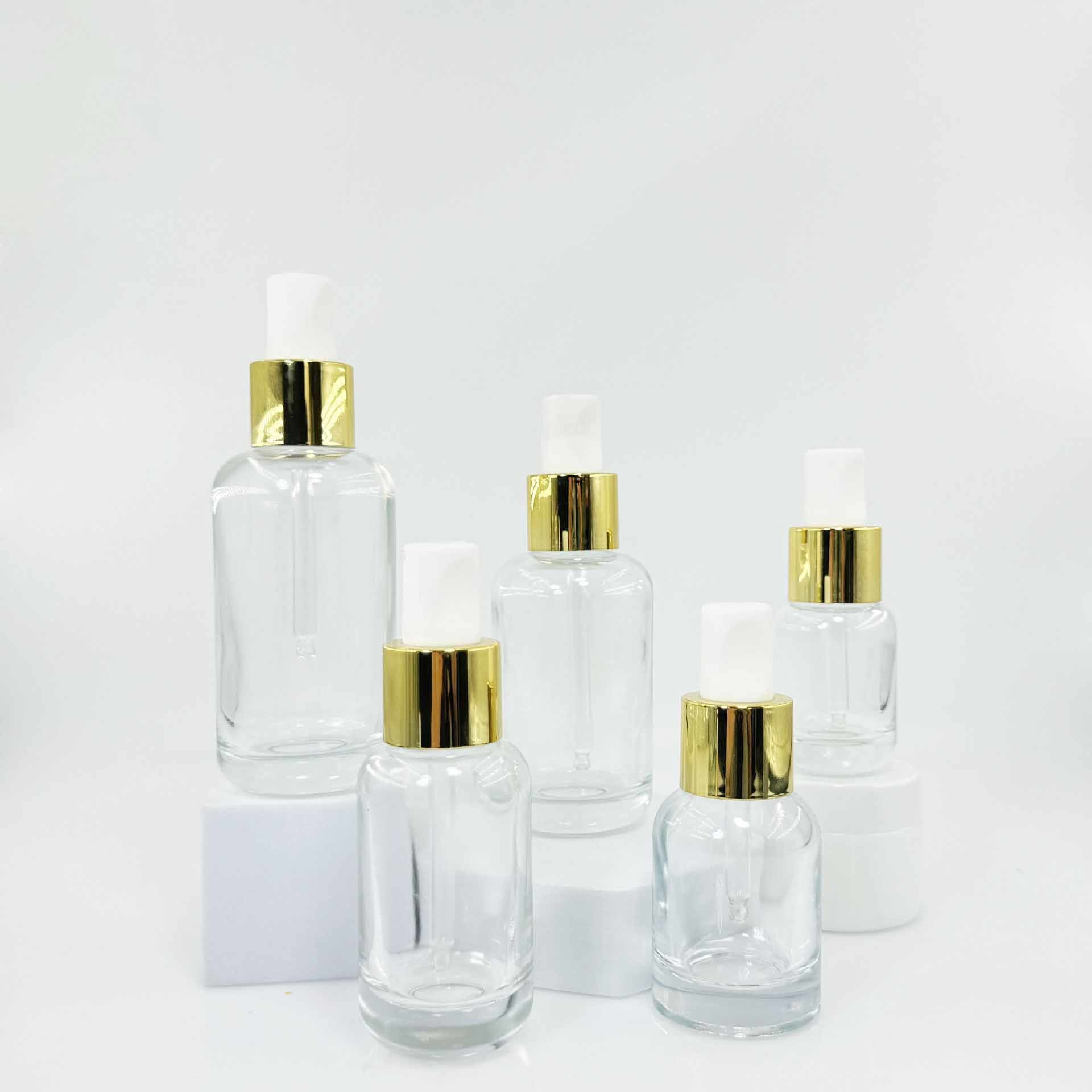Spot 30ml-120ml Push Glass Lotion Bottle For Essential Oil