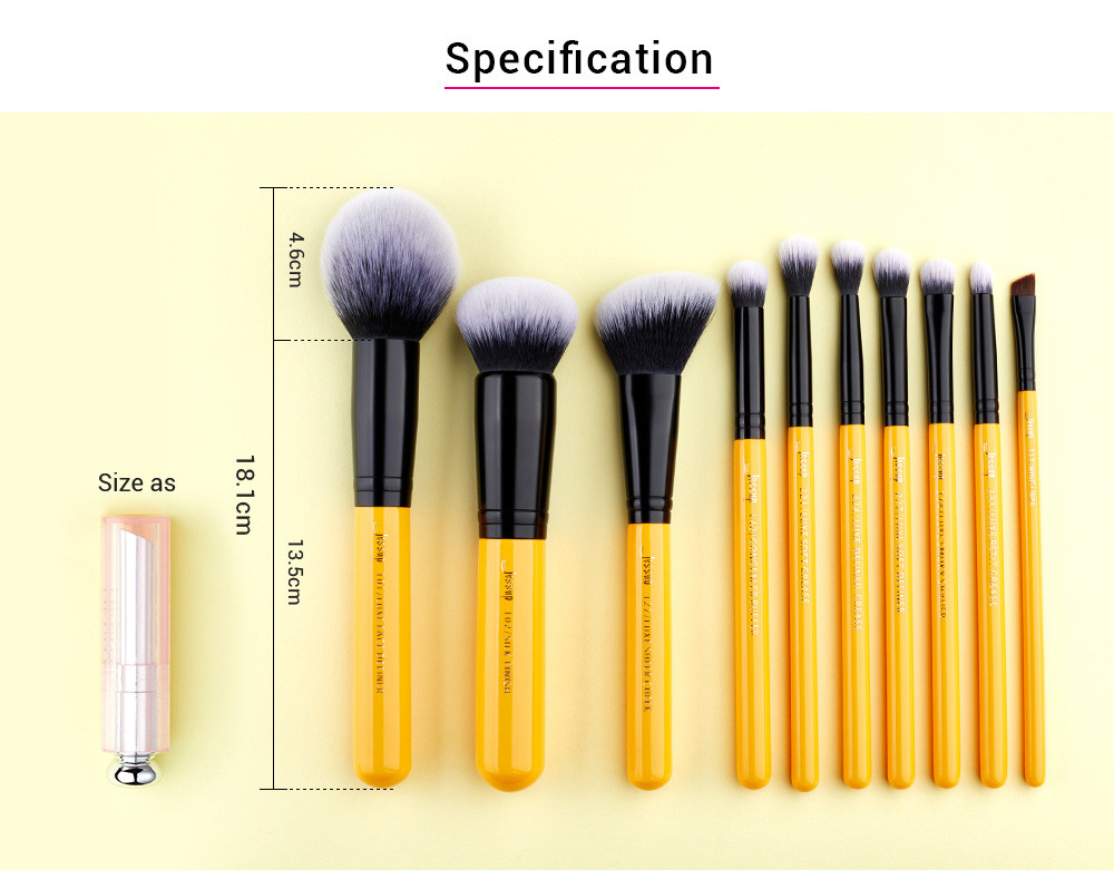 birch wood Basic Makeup Brushes Set Vegan Brush Set with 21cmx11cm Bag