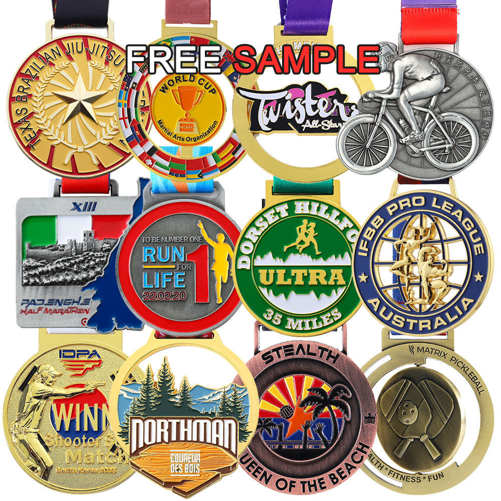 3D Custom Medals Metal Sports Medal 5-30cm with Lanyard Ribbon