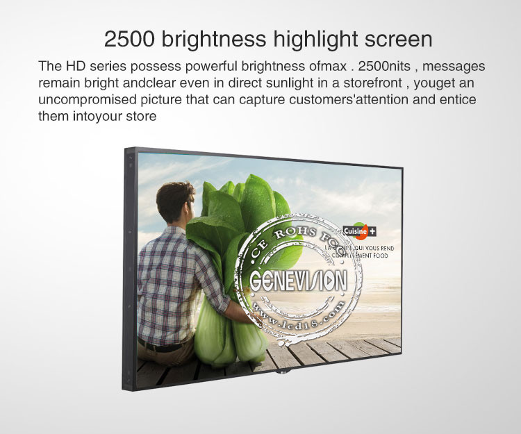 55" 1920x1080 TFT LCD Window Display 700cd/m2 For Fashion Store
