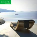 Outdoor Rattan Teak Sun Bed Lounger Modern Design for Exterior Furniture Garden