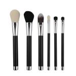 Durable Makeup Brush Black Plastic Handle High Glossy Metal Makeup Brush