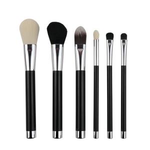 Quality Durable Makeup Brush Black Plastic Handle High Glossy Metal Makeup Brush wholesale
