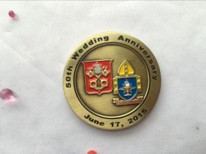 Quality Customized gold plated antique old metal round challenge coin wholesale