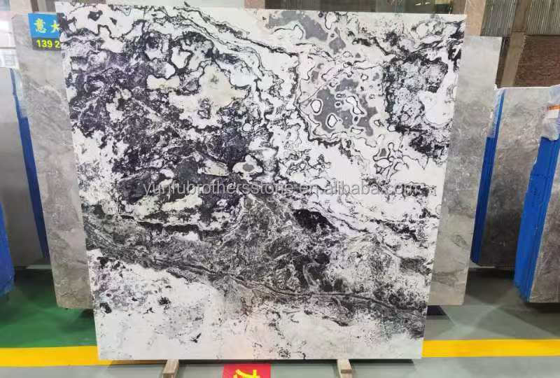 Hotel and Home Design Big Slab Panda White Granite Black Veins Kitchen Countertops