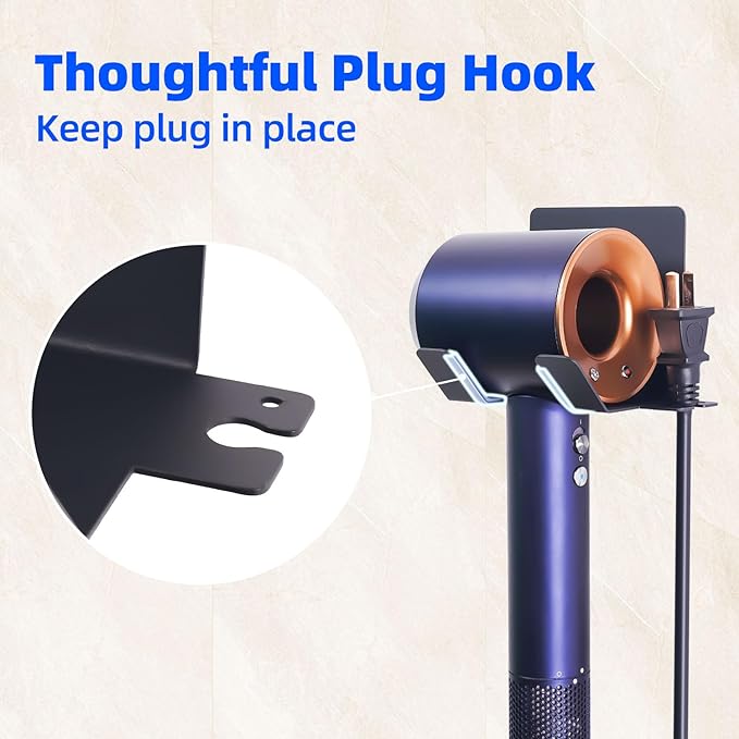 Installation Type Wall Mounted Hair Dryer Holder for Dyson Hair Dryer Flexible Design