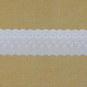 Quality 9cm Polyester White Lace Embroidered Fabric For Dress wholesale