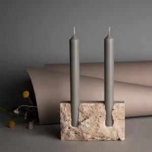 Quality Christmas Home Decor Candle Holder Natural Stone Decorating Travertine Marble Holder wholesale