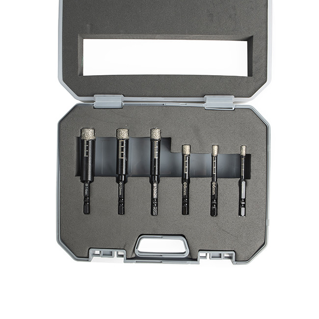 1/4 Shank Diamond Hole Saw Sets With Cooling Wax Granite Diamond Hole Saws