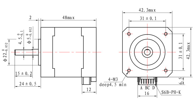 【42SHD0407】Hight torque Bipolar 1.8 Degree 42X42mm NEMA 17 Hybrid Step Motor for CNC Kit with Certification