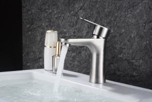 Quality OEM Preservative Brushed Steel Bathroom Taps Nickel Surface wholesale