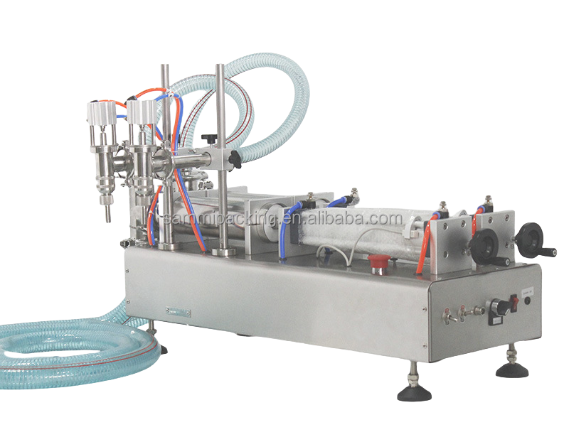 Full Pneumatic Double Head Table Top Liquid Filling Machine with 1% Filling Accuracy