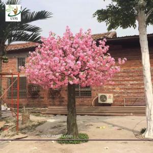 Quality UVG beach wedding ideas fake flowers silk cherry blossom tree for stage backdrop decoration CHR142 wholesale