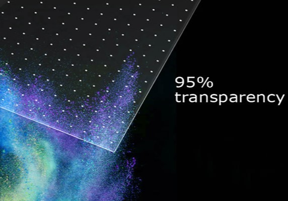 RGB Full Color P20 P31.25 Transparent LED Film Self Adhesive